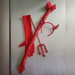 Red Sequin Devil Accessory Set